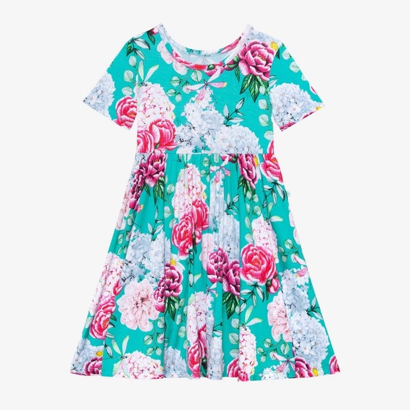 Posh Peanut Pink and Blue Casual Sundress - Picture 1 of 11